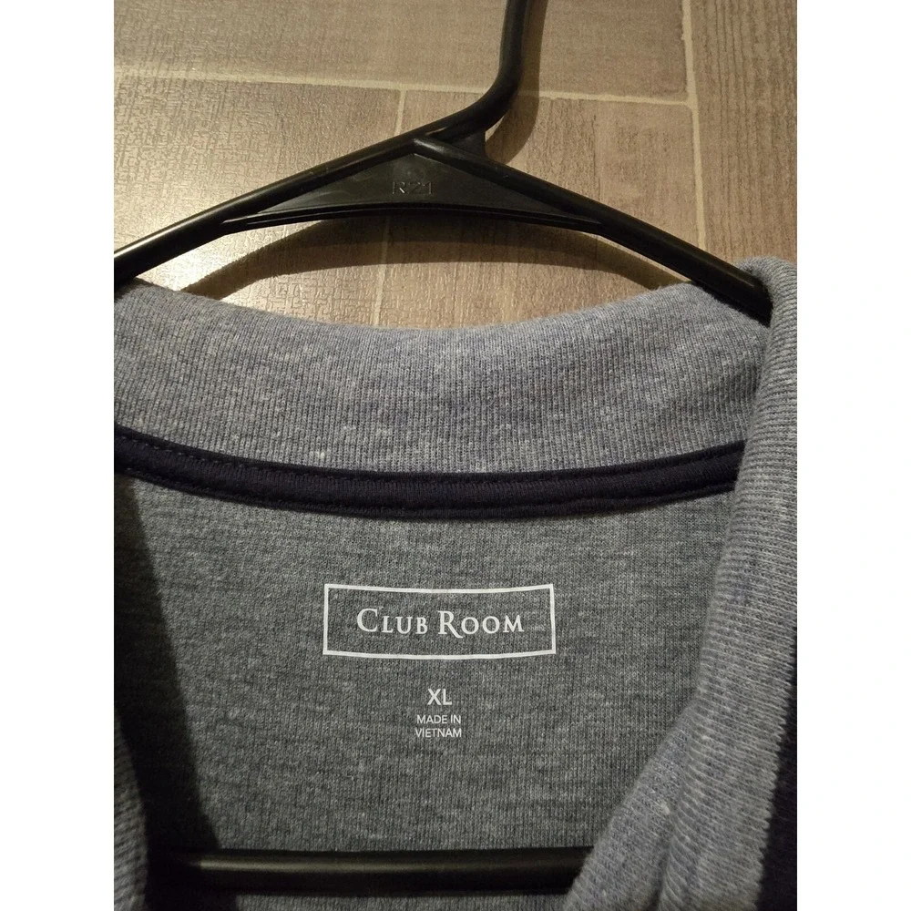 Club Room Mens 1/4 Zip Pullover Shirt Size‎ XL Gray Blue